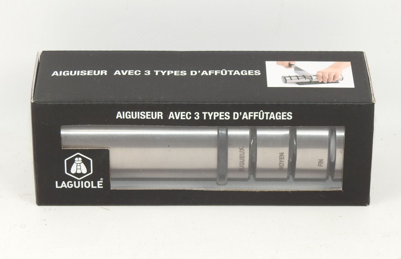 Null LAGUIOLE - Aiguiseur de Couteau avec 3 Systèmes d'Affûtage Grossier, Moyen &hellip;