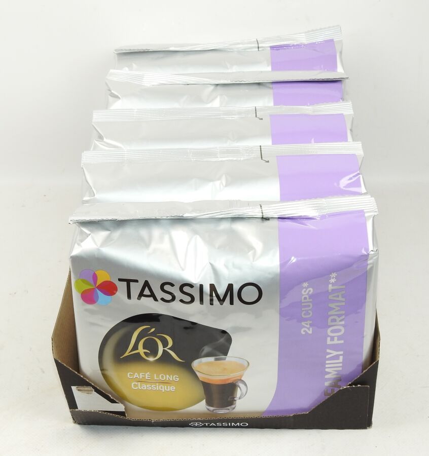 Null TASSIMO - Lot of 5 Boxes of 24 pods L'or Café Long Classique (120 pods) She&hellip;