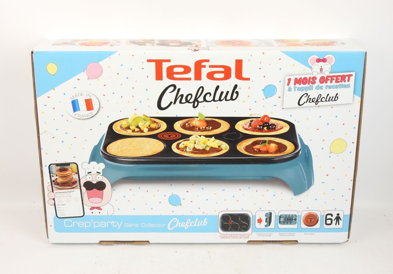 Null TEFAL - Appareil à Crêpes et Pancakes Crep'party Colormania 1000W pour 6 Pe&hellip;