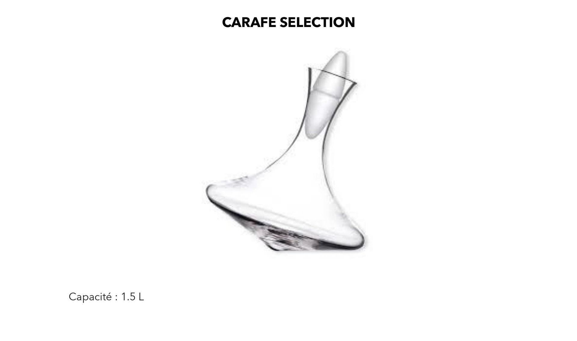 Carafe Selection (Capacité 1.5L) x 2 unités mise à prix 60€