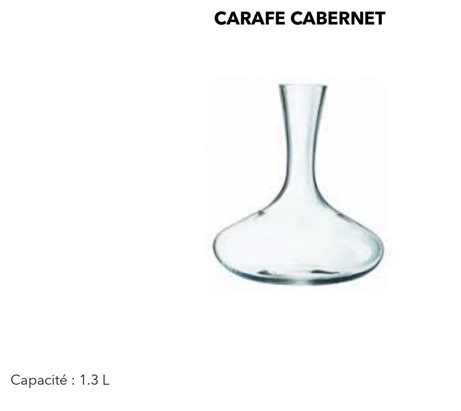 Carafe Cabernet (capacité 1.3L) x 3 unités mise à prix 90€