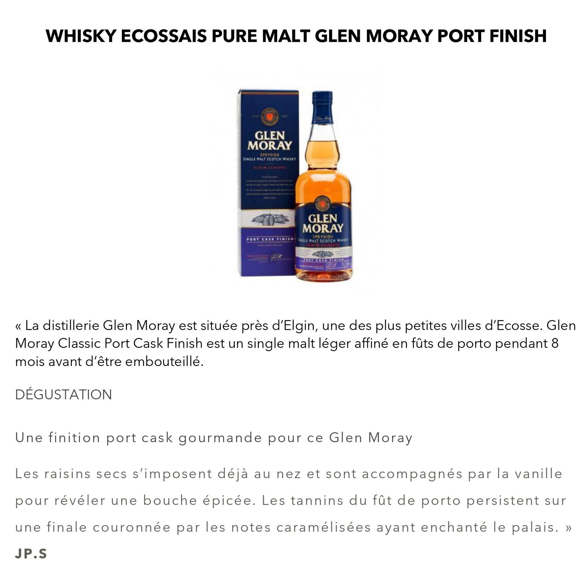 Glen Moray Port Cask Finish x 5 bouteilles mise à prix 190€