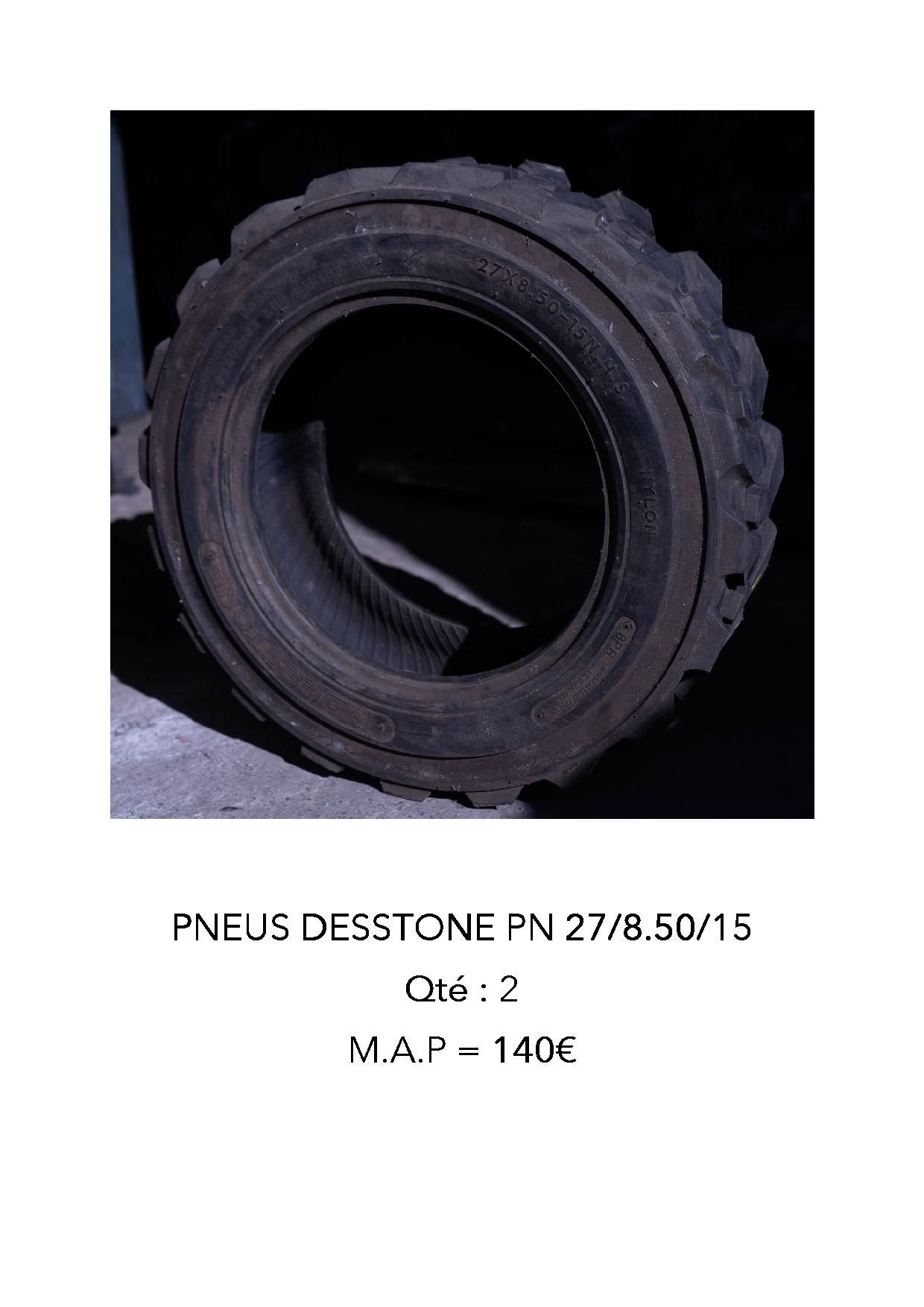 PNEUS DESSTONE PN 27/8.50/15 - QTE = 2 MAP = 140€- frais de 10%