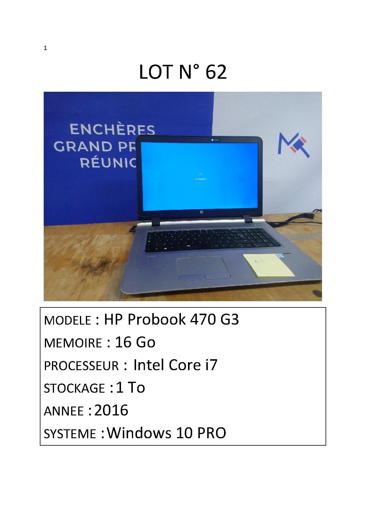 1 PC portable Probook 470 G3 null