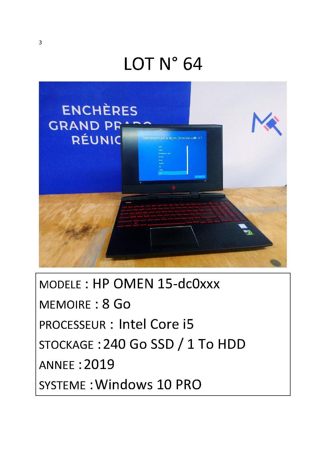 1 PC PORTABLE HP OMEN 15-dc0xxx null