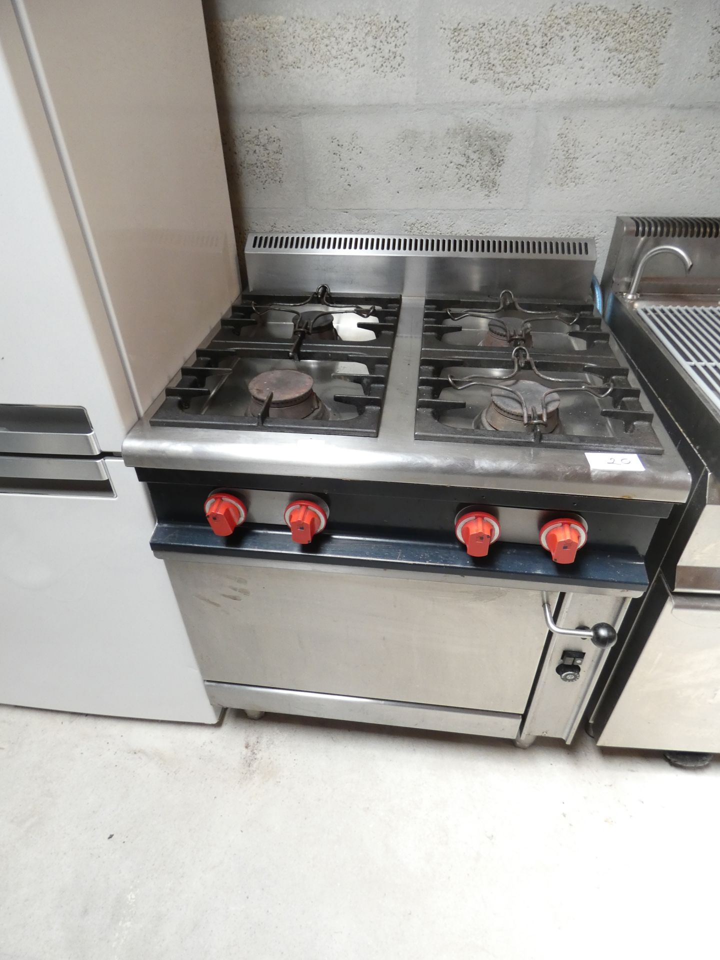 Null 1 STAINLESS STEEL KITCHEN PIANO + INTEGRATED GAS OVEN L79/P70/H100CM