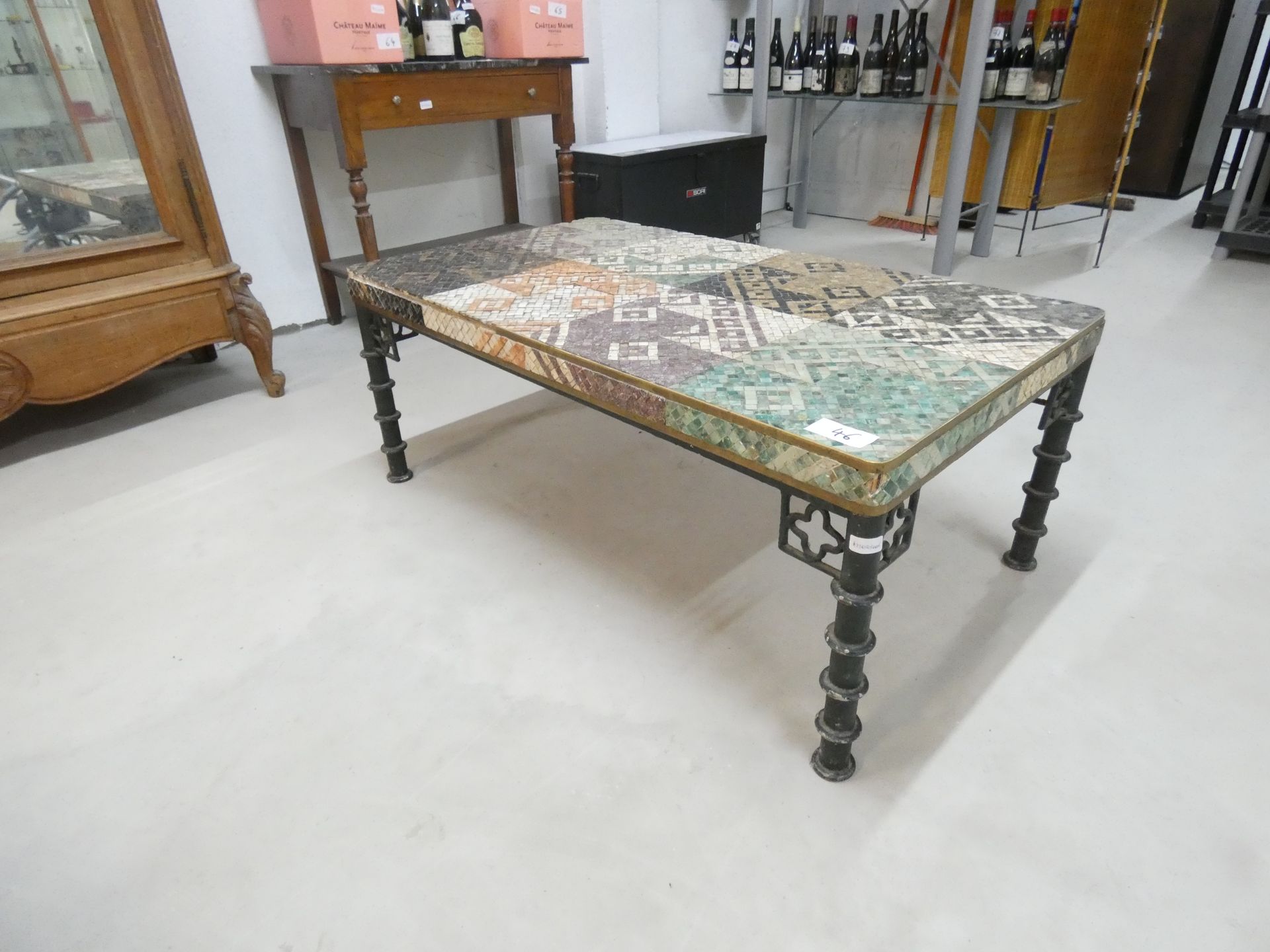 Null 1 COFFEE TABLE WITH MOSAIC TOP AS IS 116/65/H47CM