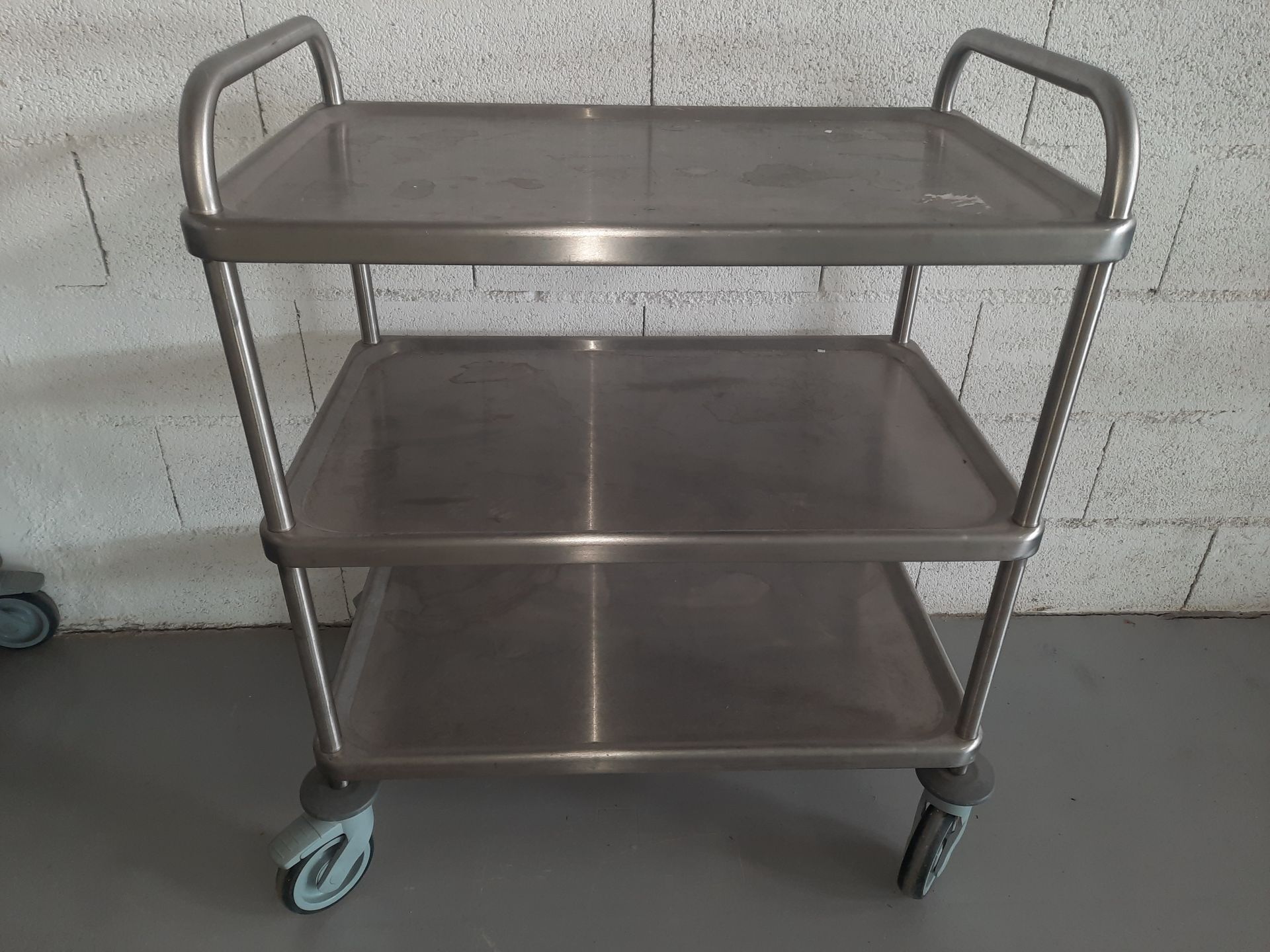 Null 1 set of 2 BOURGEAT stainless steel serving carts, dimensions L 800 x W 500&hellip;
