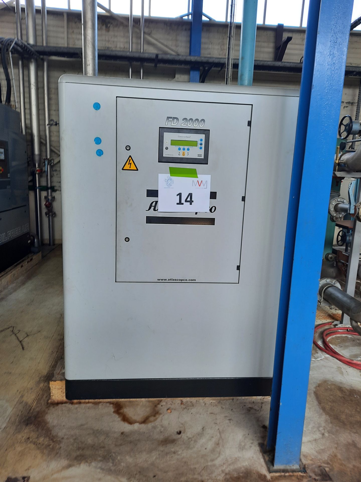 Null 1 air dryer brand ATLAS COPCO type FD 2000 W FS, year 2010, serial number A&hellip;