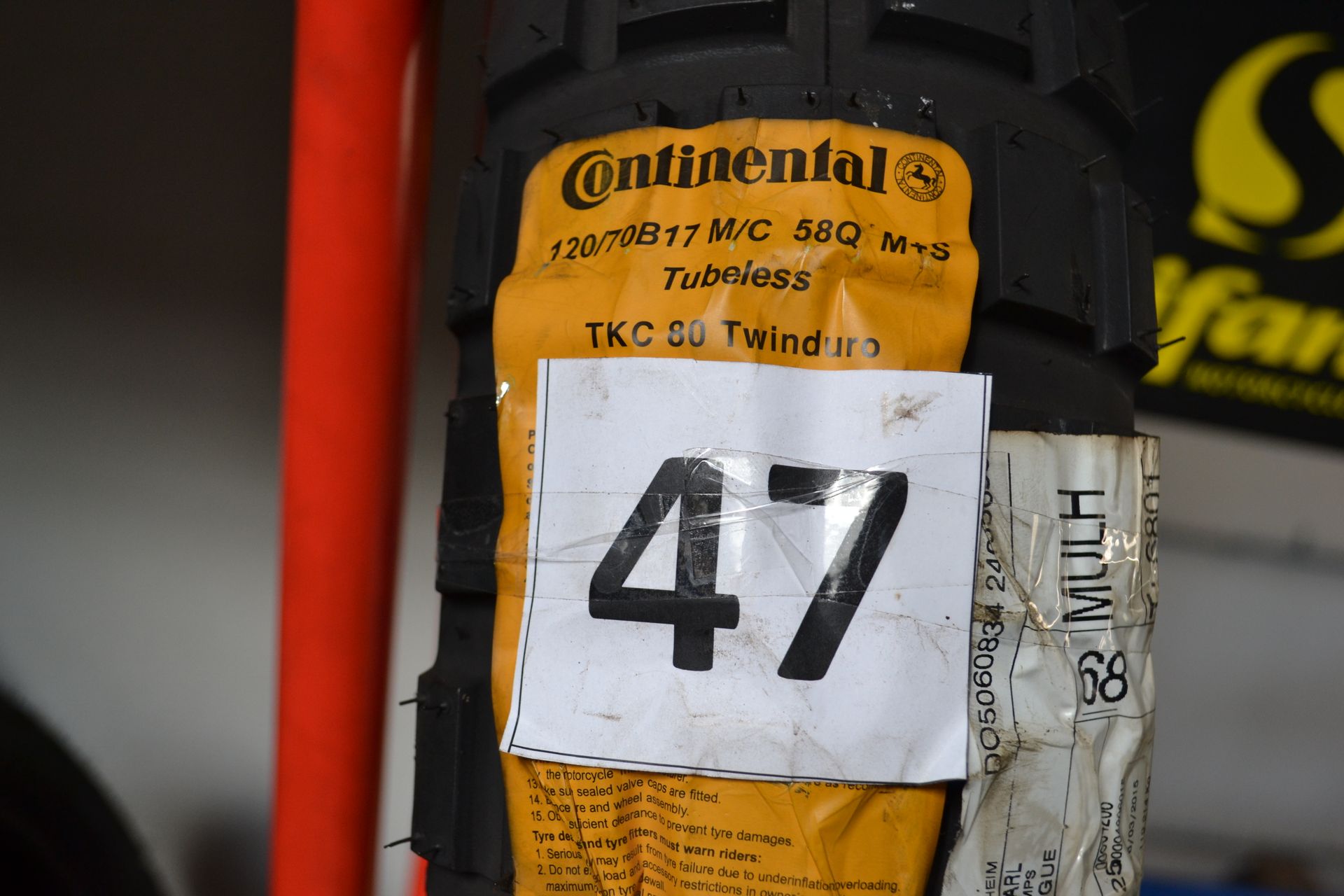 Null CONTINENTAL TKC 80 TWINDURO tire, 120*70*R17, year of manufacture 2014