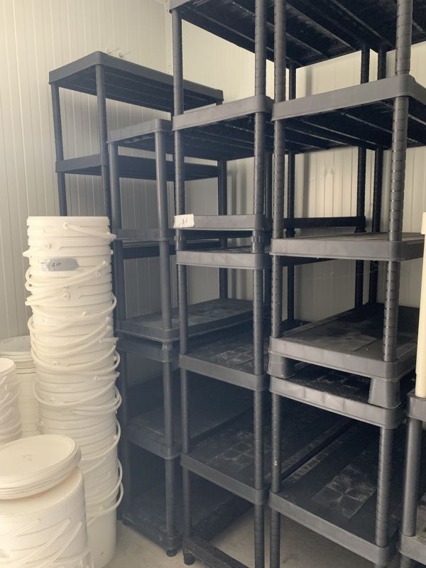Null Set of three plastic storage shelves