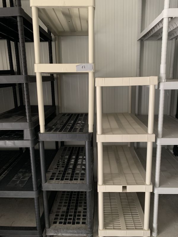 Null Set of three plastic storage shelves
