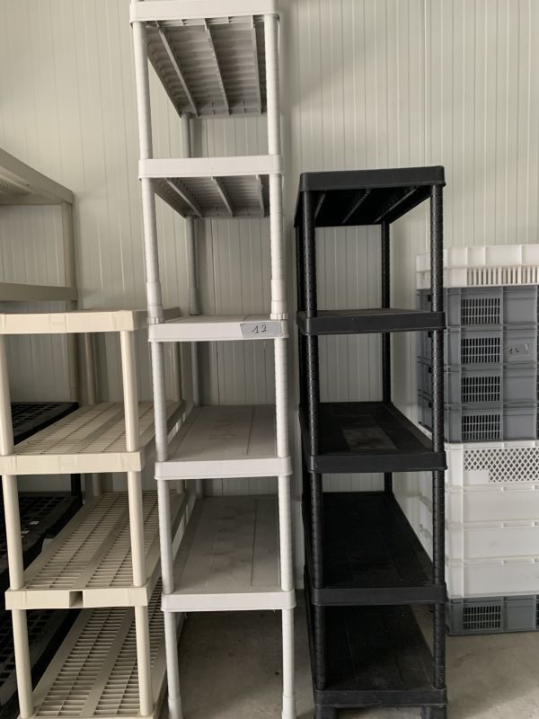 Null Set of two plastic storage shelves