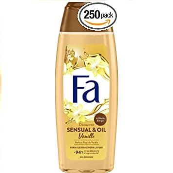 Null 10 packs of 12 Shower Gel FA 250ml Sensual Oil Vanilla