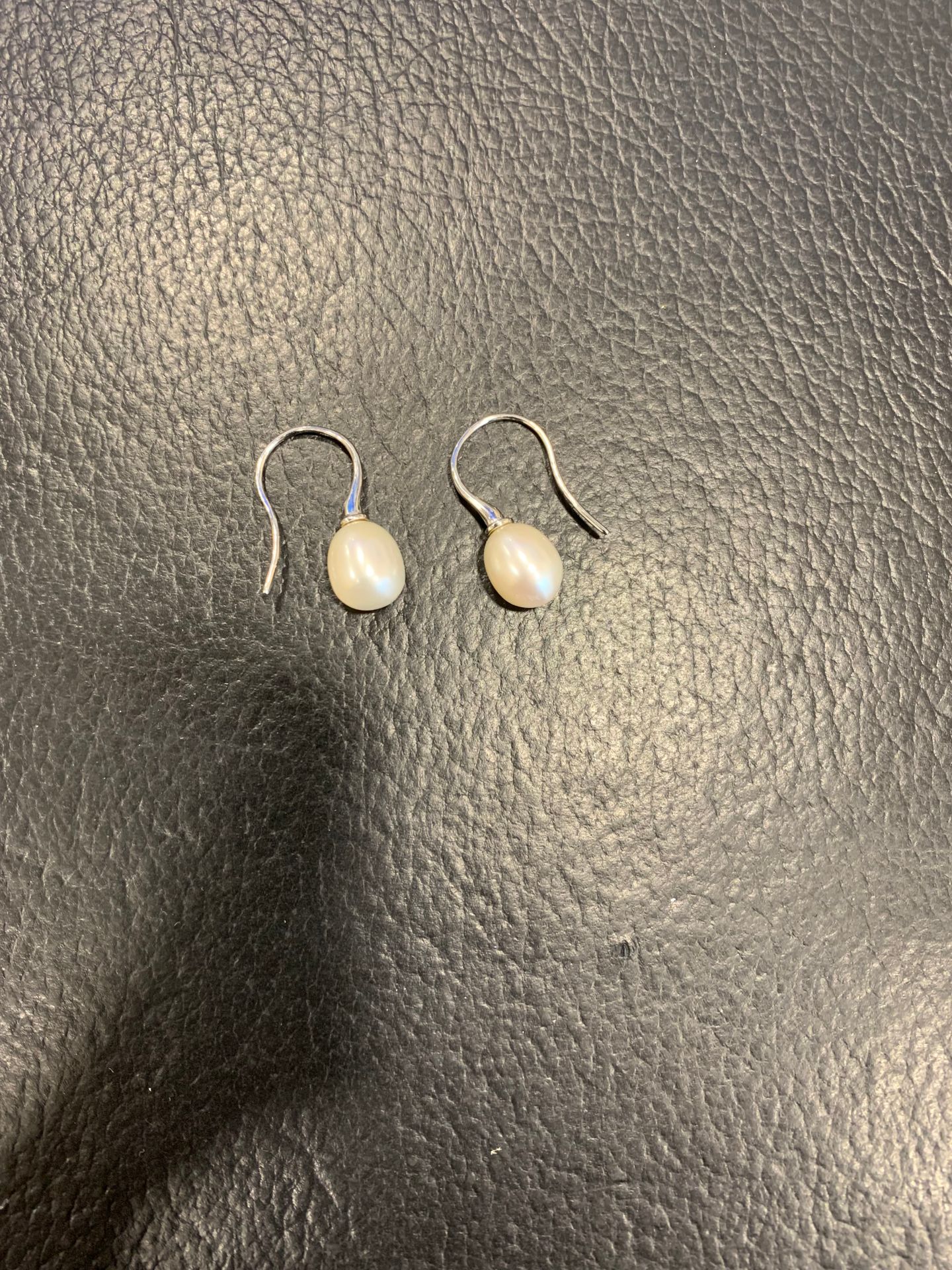Null Earrings Silver 925/1000 hooks cultured pearls diameter 8,4 mm