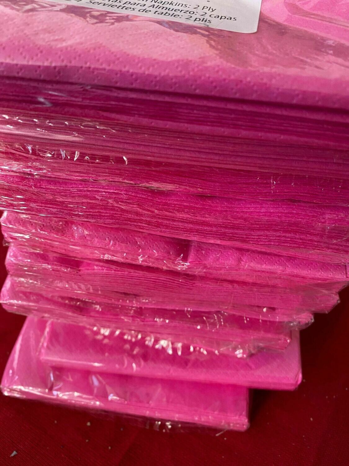 Lot de 13 paquets de 24 serviettes roses en papier