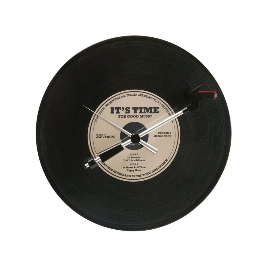 Horloge disque 33 tours 
Spinning Record Clock - Plastic 
Dimensions: 36 cm x 6 &hellip;