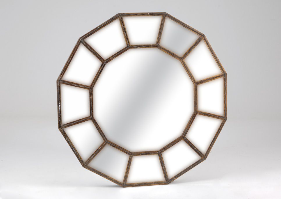 Miroir Rotterdam Amadeus 
Magnificent octagonal mirror frame in patinated metal.&hellip;