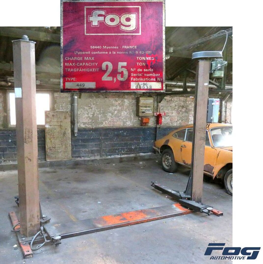 Null PONT ELEVATEUR ELECTROMECANIQUE 2 COLONNES A CHASSIS 2500 KG DE MARQUE FOG &hellip;