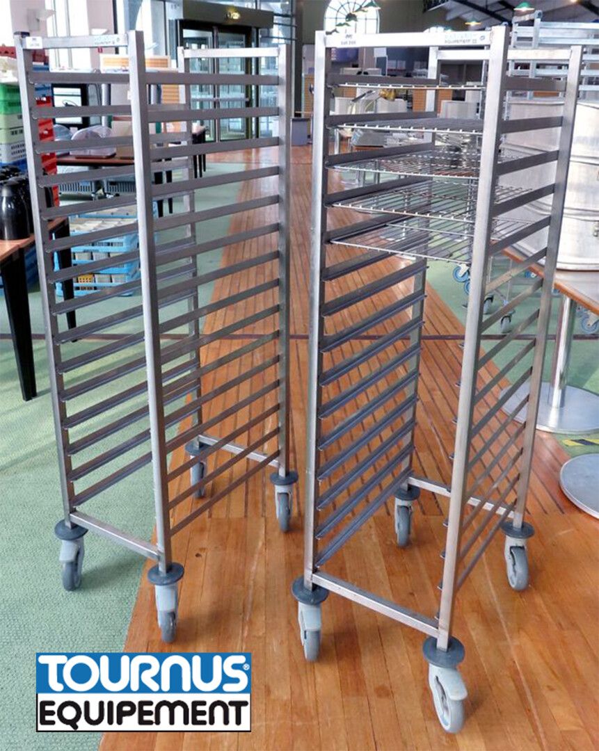Null 2 LADDER TROLLEYS WITH 15 LEVELS BRAND TOURNUS EQUIPMENT, ONE SOLD WITH 4 G&hellip;