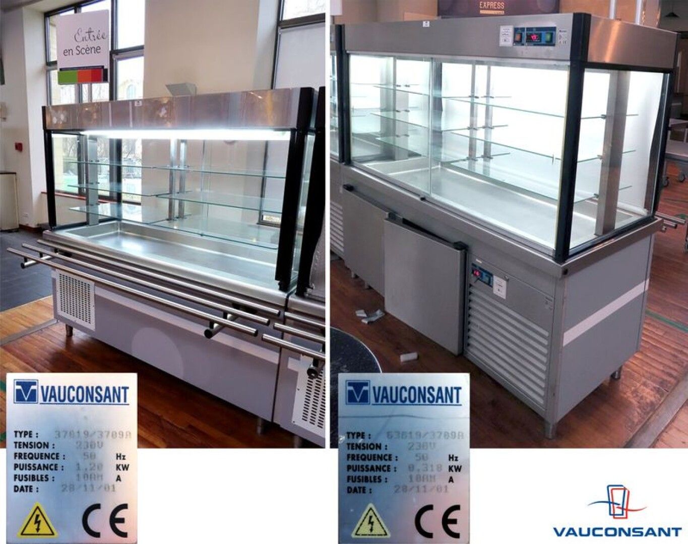 Null REFRIGERATED DISPLAY CABINET IN STAINLESS STEEL, VAUCONSANT MODEL 37019/370&hellip;