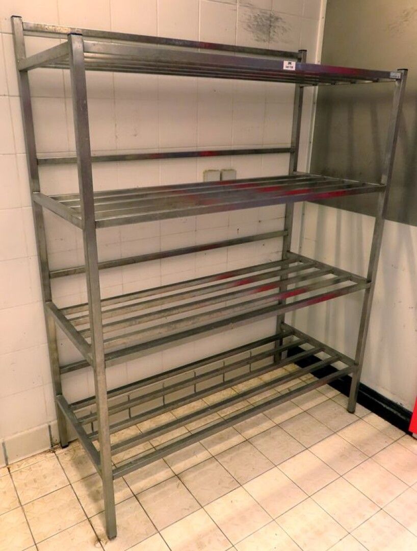 Null STAINLESS STEEL SHELVING WITH 2 LADDERS AND 4 SHELVES WITH BARS. 174 X 140 &hellip;