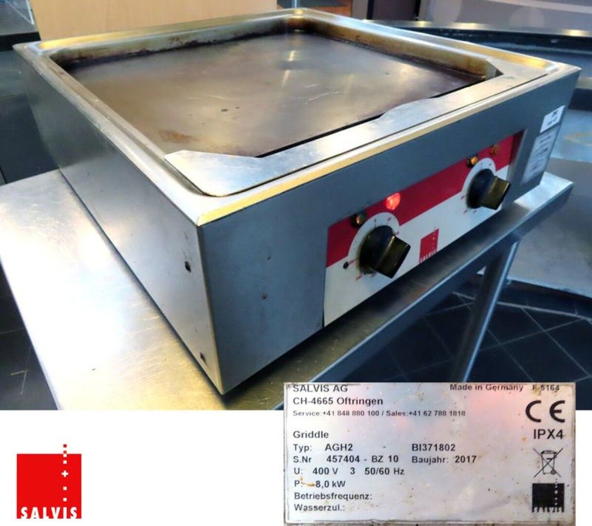 Null ELECTRIC GRIDDLE BRAND SALVIS MODEL AGH2. 21 X 58 X 61 CM.