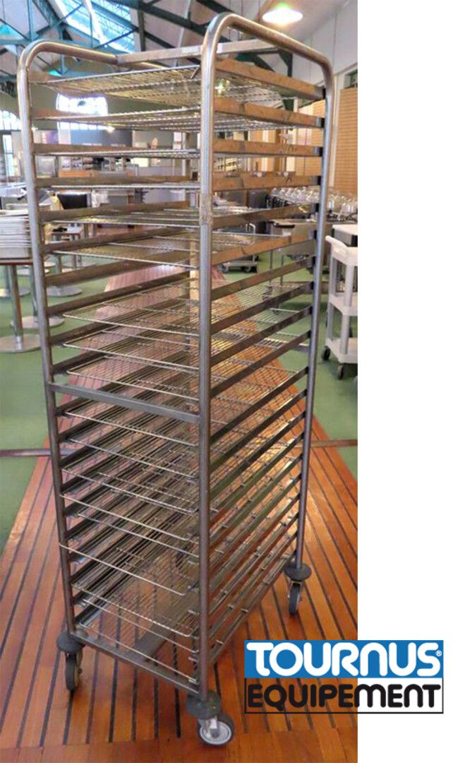 Null LADDER TROLLEY WITH 20 LEVELS BRAND TOURNUS EQUIPMENT. SOLD WITH 18 GRIDS. &hellip;