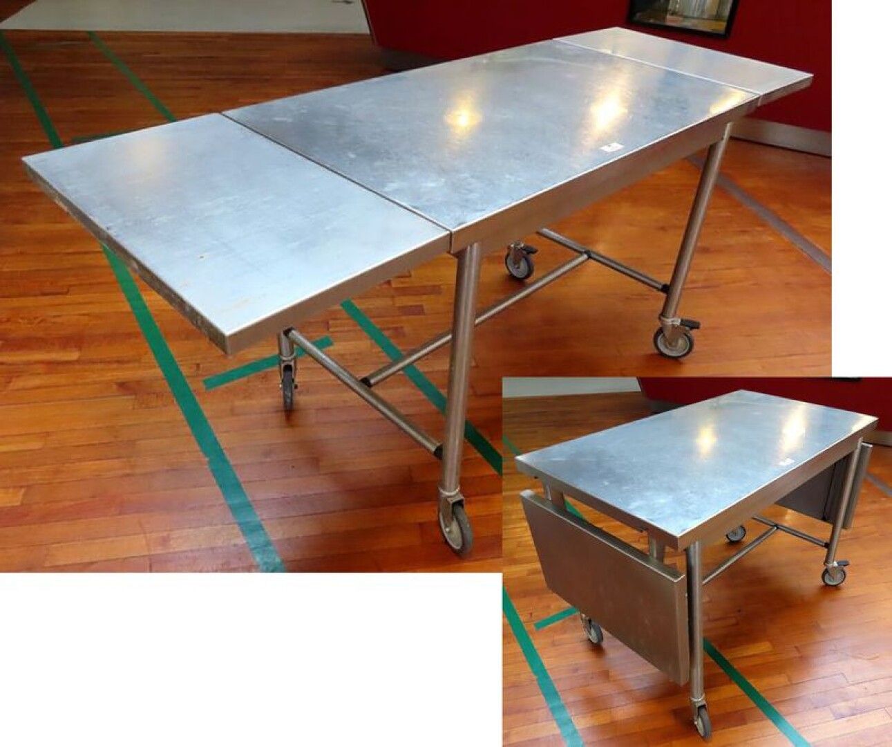 Null PREPARATION TABLE ON CASTORS IN STAINLESS STEEL WITH 2 FOLDING SIDES. 85 X &hellip;