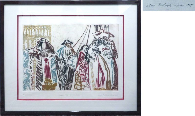 Null LYDIA PAVLOVIC-DEAR (1947), LITHOGRAPHIE TITREE "MARCO POLO A VENISE" SIGNE&hellip;