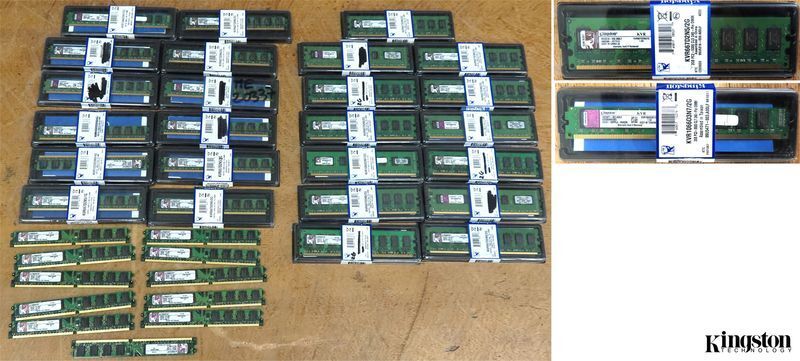 Null 36 BARRETTES DE RAM DE MARQUE KINGSTON DONT 23 DE 2GO EN DDR2 ET 13 DE 2GO &hellip;