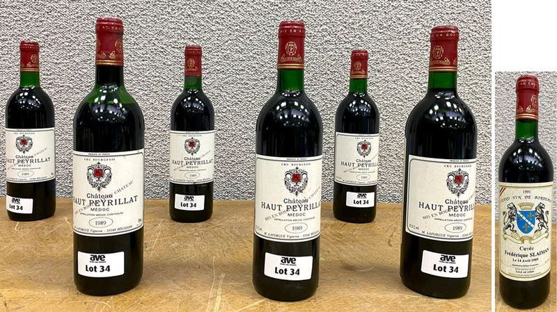 Null 6 BOUTEILLES MEDOC CHATEAU HAUT PEYRILLAC 1989. ROUGE. ETIQUETTE COMMEMORAT&hellip;