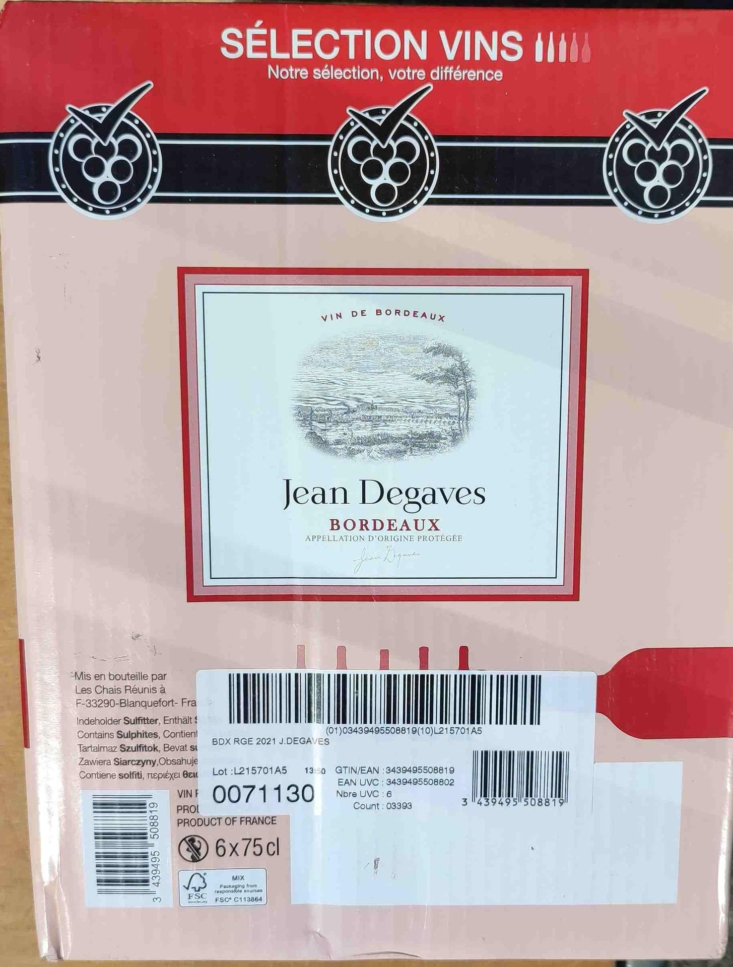 Null 36 bottles of claret Jean DEGAVES 
	 Goods donated by AGRASC

	

		 Alcohol&hellip;