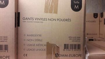 Null Lots de gants en vinyle neufs de marque DMM EUROPE, marquage CE EN 455-1-2-&hellip;