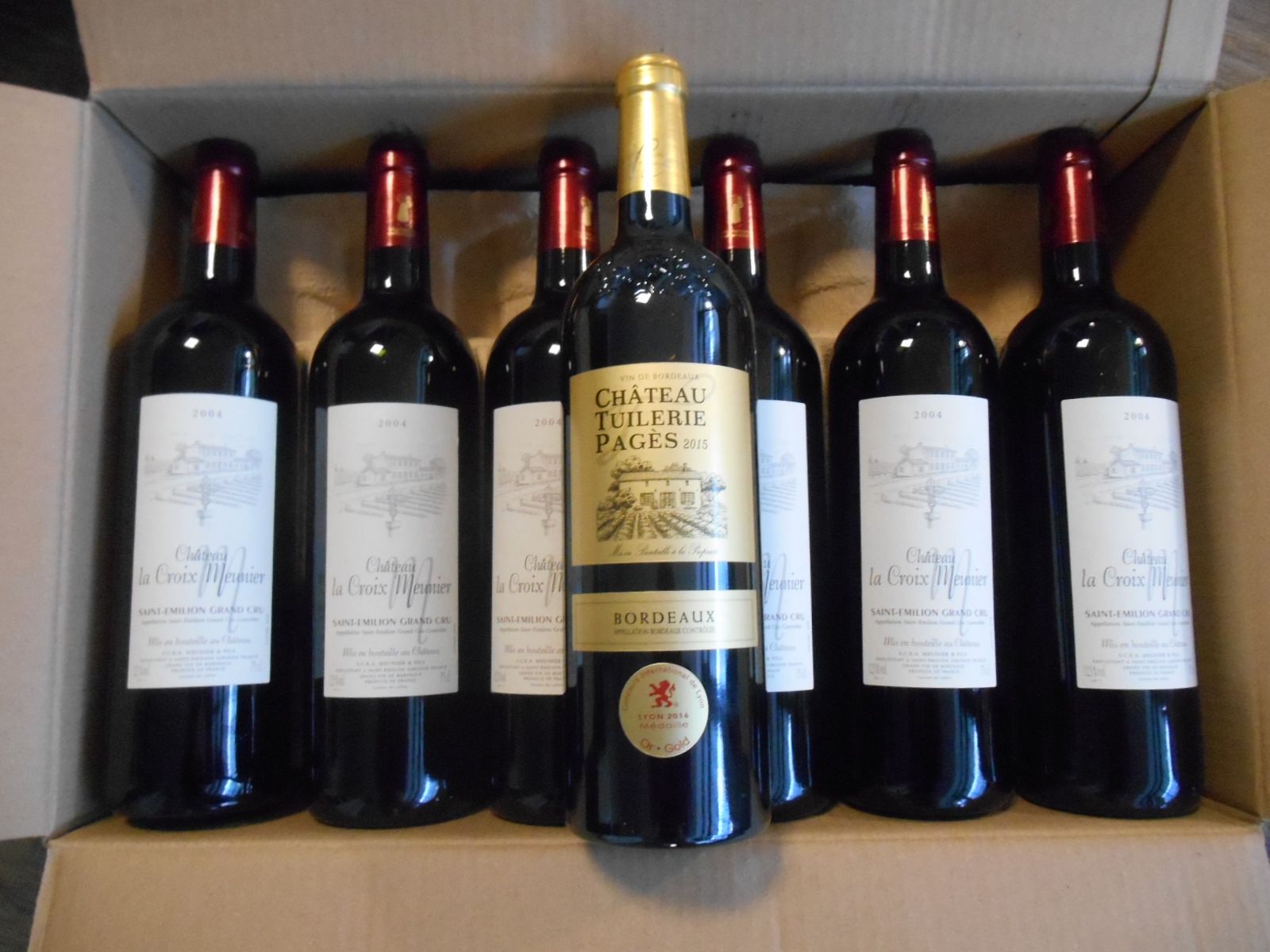 Null Set including:
- 24 bottles of red wine Château Lacroix Meunier, 2004,
St E&hellip;