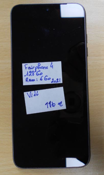 Null 
	 Téléphone portable de marque Fairphone 4 de couleur grise, 128 Go, Ram 6&hellip;