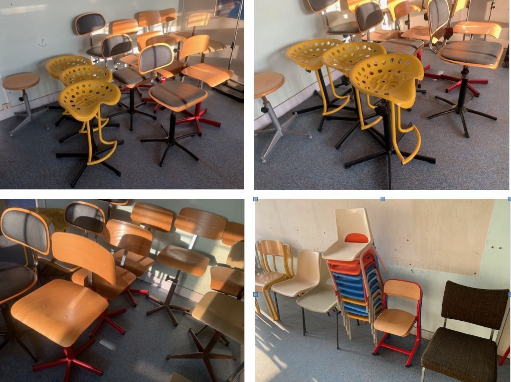 Null Lot of furniture composed of 37 chairs for children and adults, 12 of which&hellip;