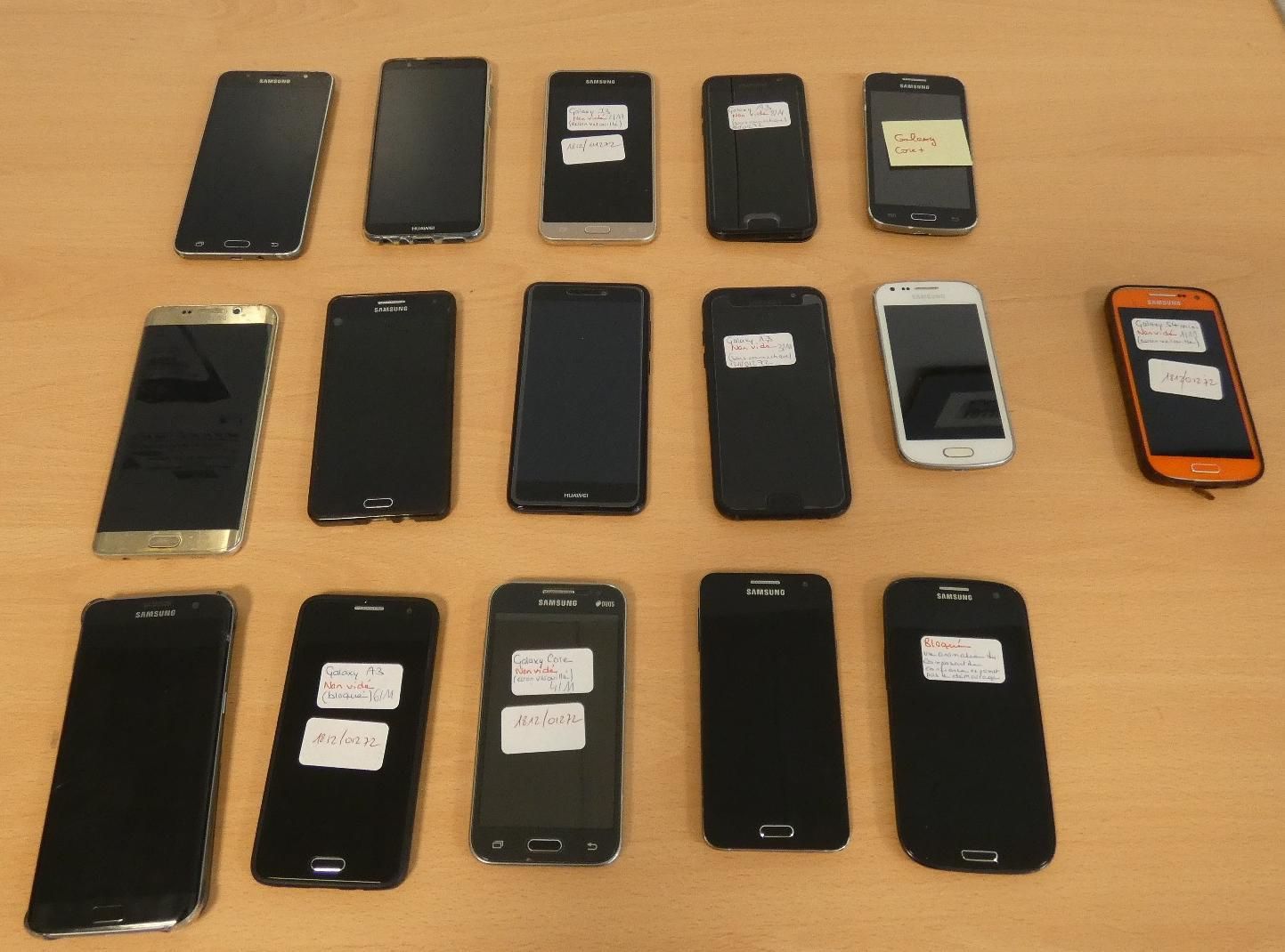 Null [RP] 
	 Lot composé de 16 smartphones :


	 - 2 HUAWEI PRA LX1 et FIg LX1, &hellip;