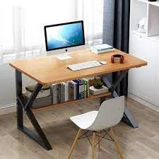 Null Bureau informatique, Table de Bureau avec 2 Etagères, Pieds en métal, 100x4&hellip;