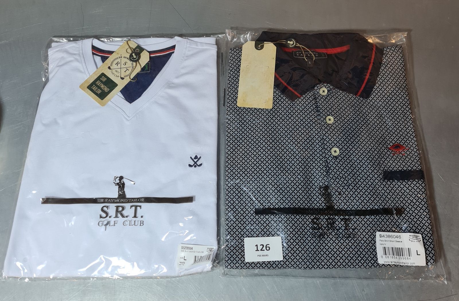 Null Lot de 2 pces S.R.T Golf Club homme taille L : polo navy/blanc/ T-shirt bla&hellip;