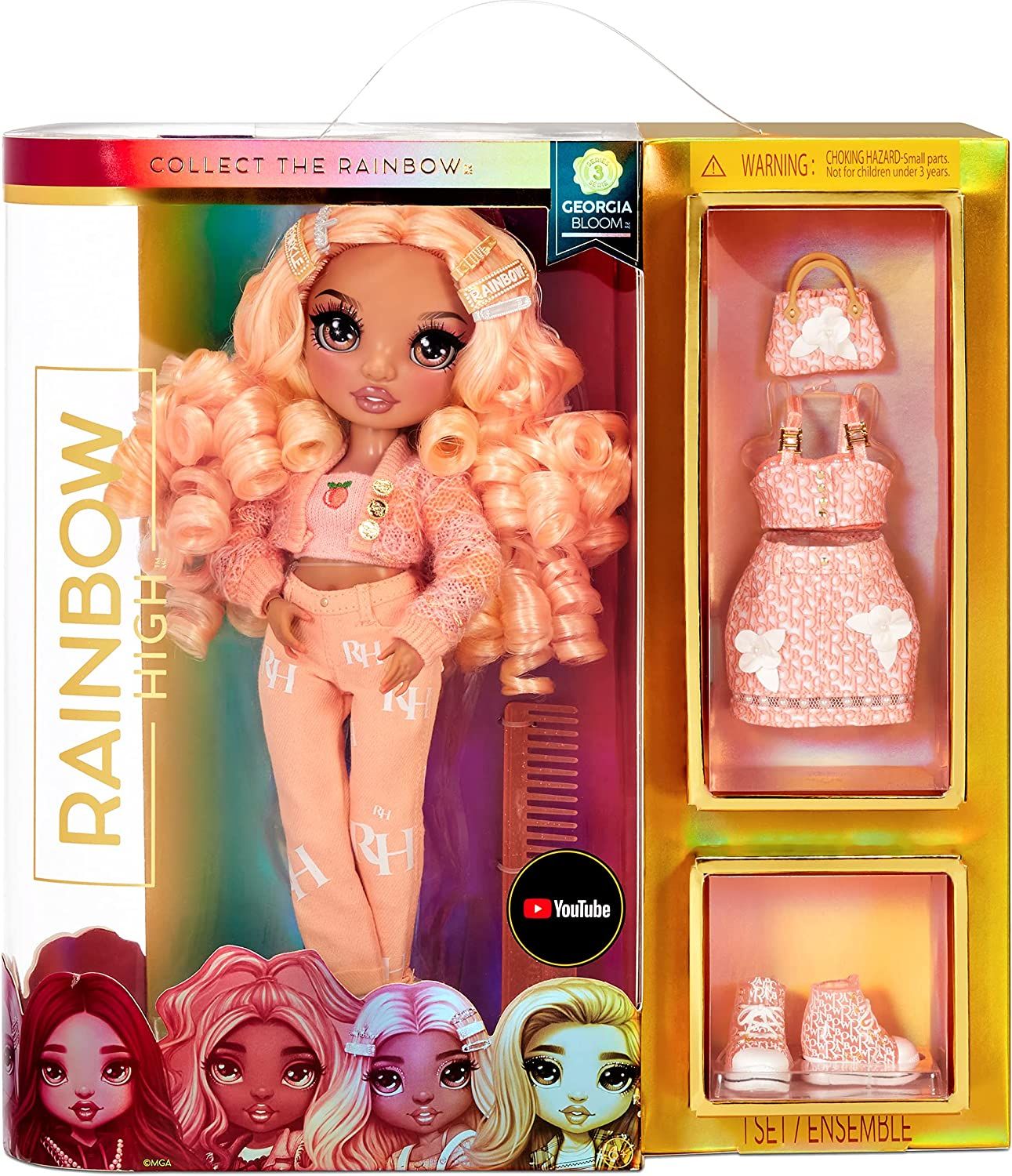 Null Rainbow High Georgia Bloom doll - peach with 2 accessory outfits - 575740EU&hellip;