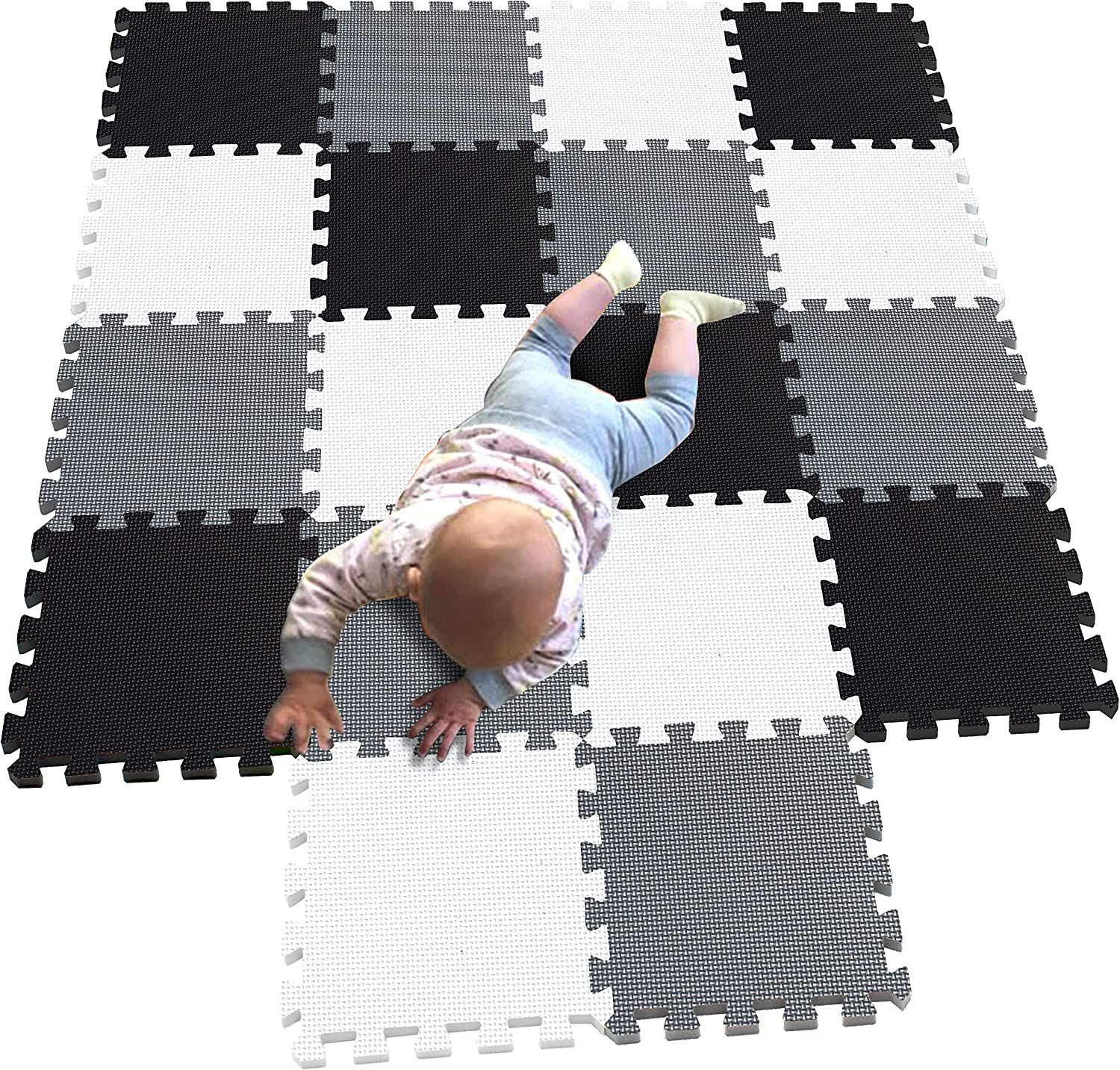 Null Foam puzzle carpet tiles 18 pcs (black/white/grey)101104112 - sold new with&hellip;