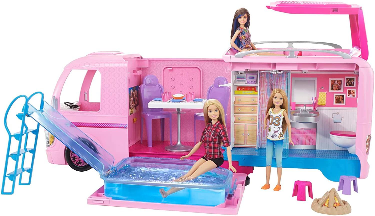 Null Barbie DreamCamper 60 cm including 2 hammocks / accessories and pool - Matt&hellip;