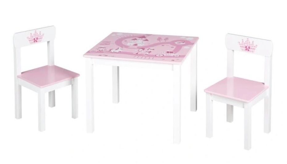 Null Set table and 2 chairs wood mdf pink / white - Roba - sold new with possibl&hellip;