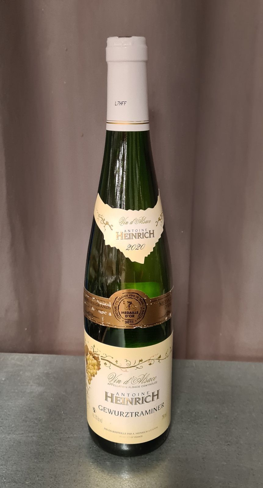 Null Lot de 5 bouteilles de vin d'Alsace Antoine Heinrich Gewurztraminer 2020