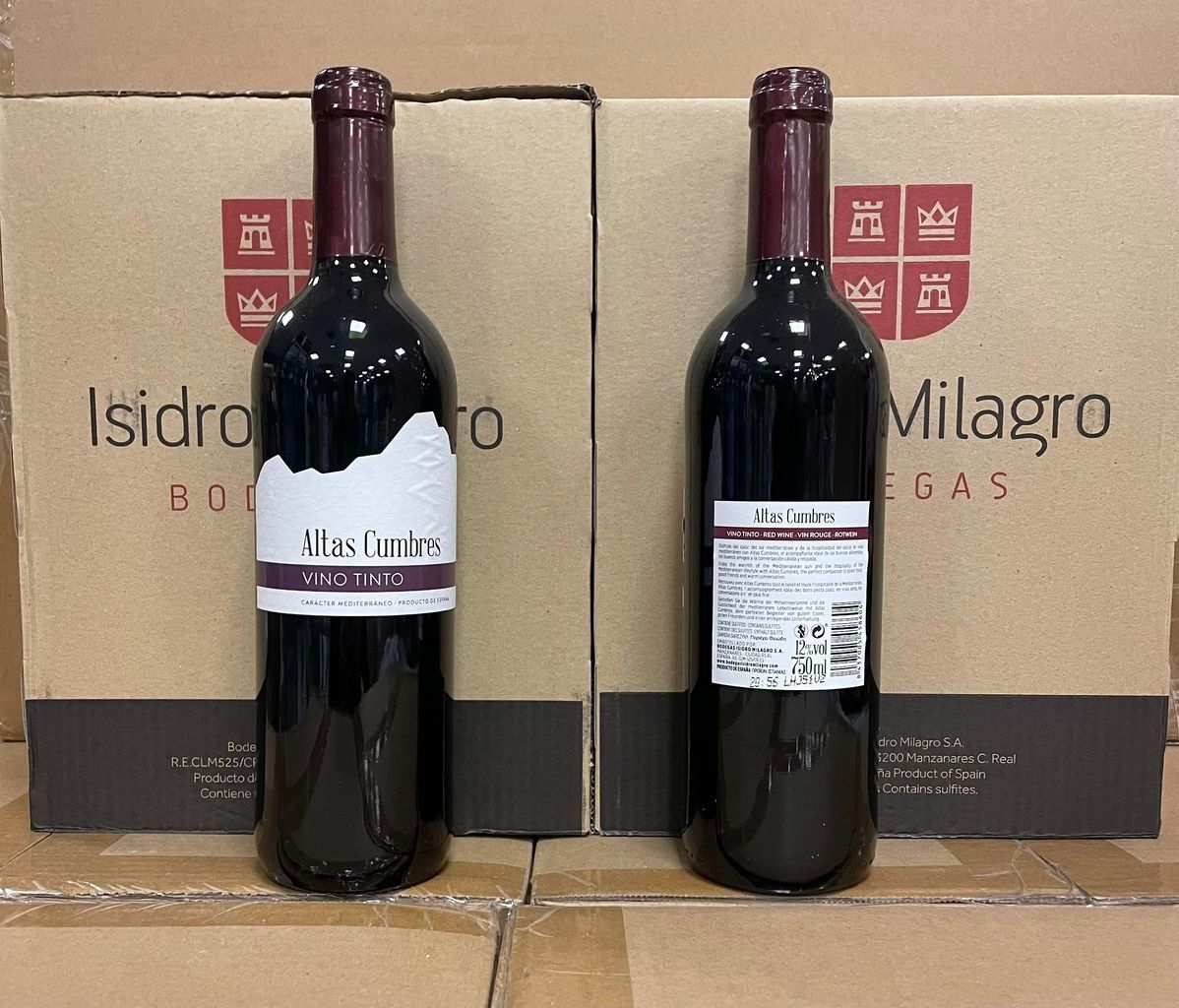 Null Lot de 2 caisses de vin rouge espagnol ATLAS CUMBRES 2018 (12 bouteilles)