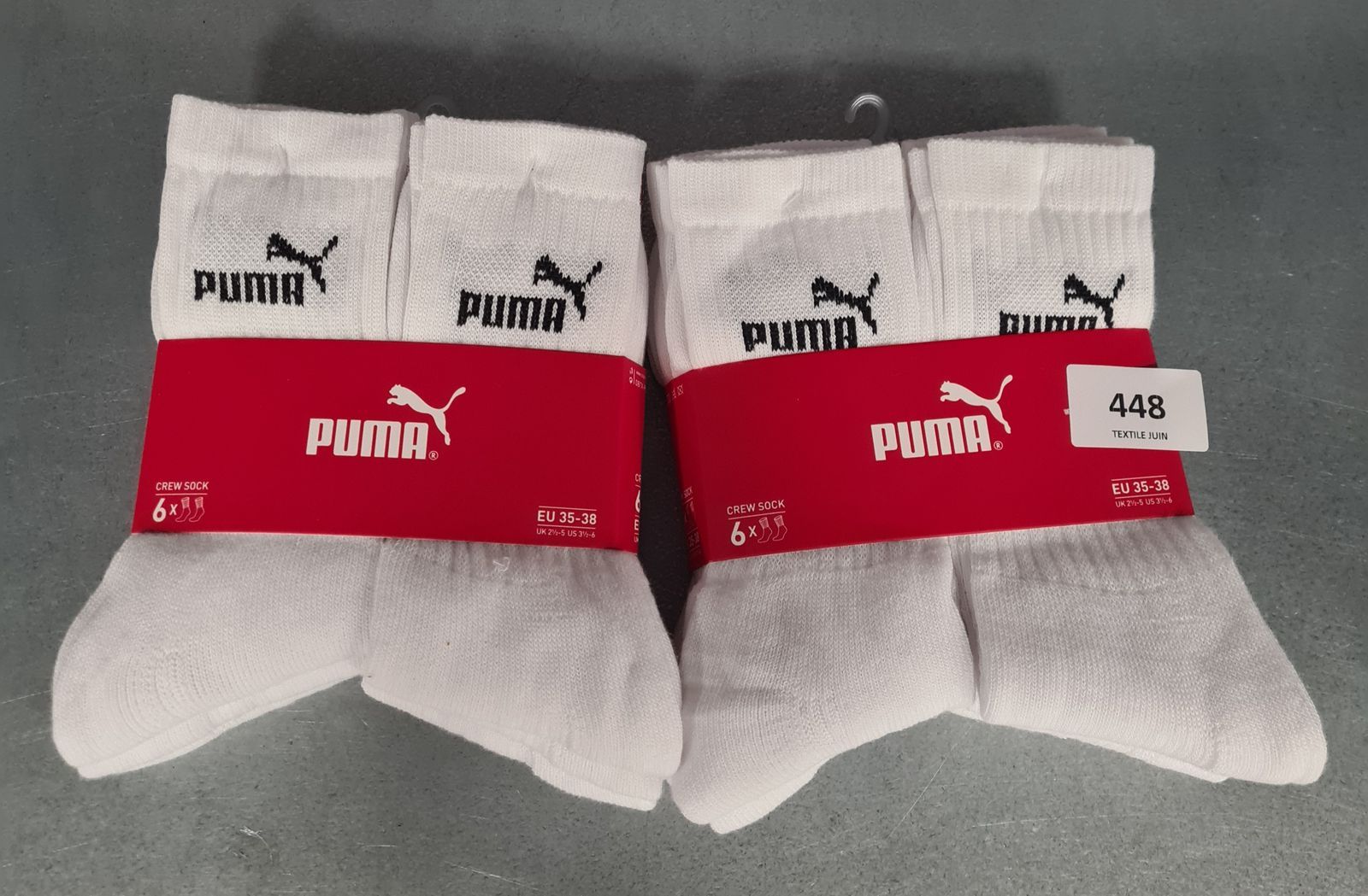 Lot de 12 paires de chaussettes PUMA taille 35/38 - blan…