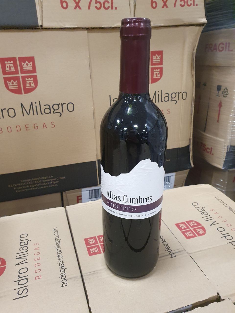 Null Lot de 5 caisses de vin rouge espagnol ATLAS CUMBRES-vendu sans garantie