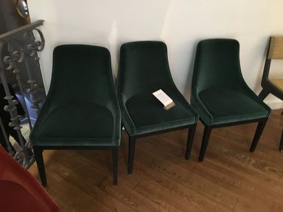null 3 chaises velours vert