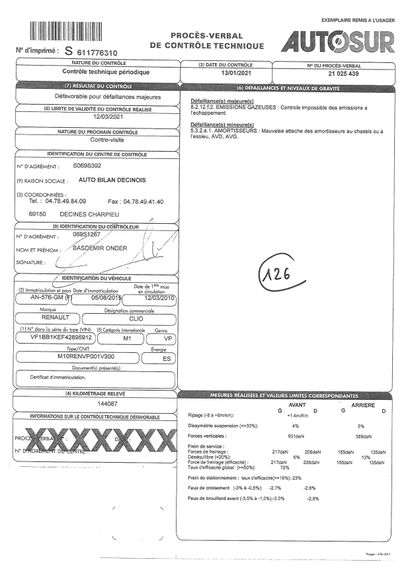 null Marque RENAULT Immatriculation AN-576-GM 

Type commercial : CLIO ESS 2010

Date...